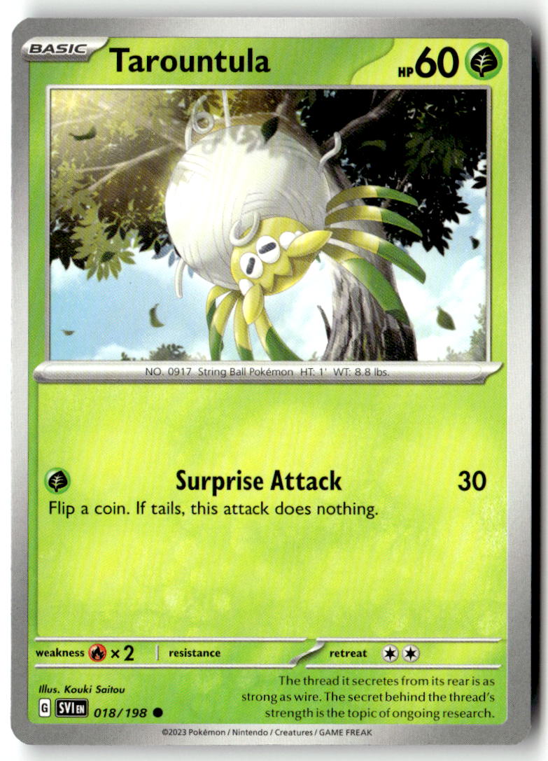 Front of Tarountula 018/198 from Scarlet & Violet Base Set