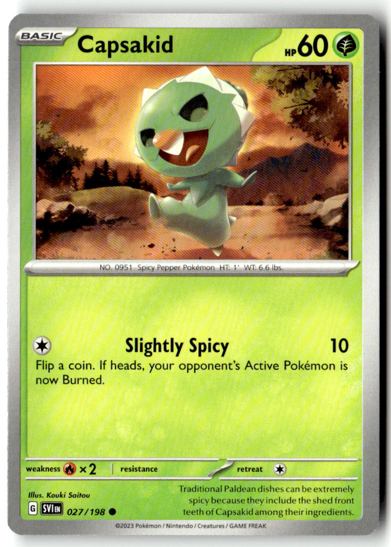 Front of Capsakid 027/198 from Scarlet & Violet Base Set