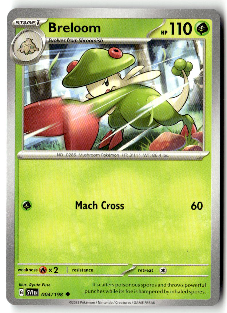 Front of Breloom 004/198 from Scarlet & Violet Base Set