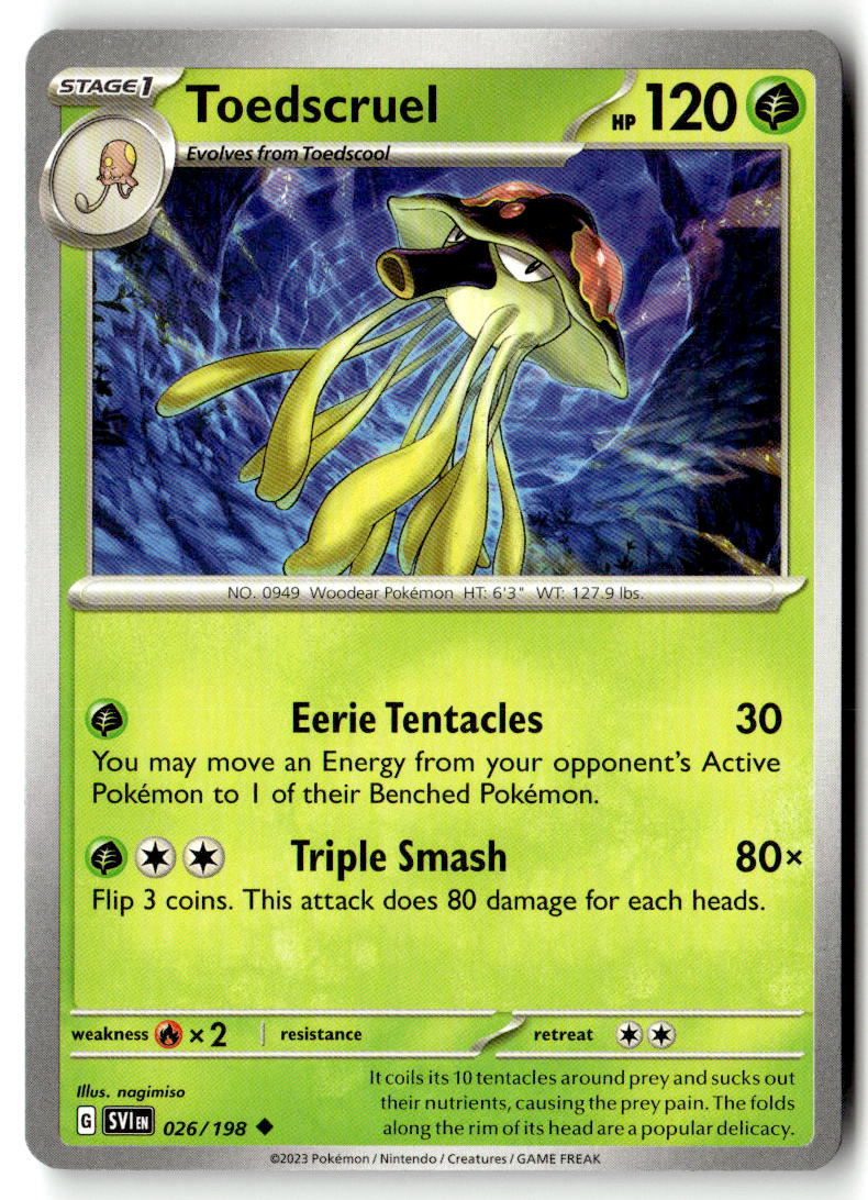 Front of Toedscruel 026/198 from Scarlet & Violet Base Set