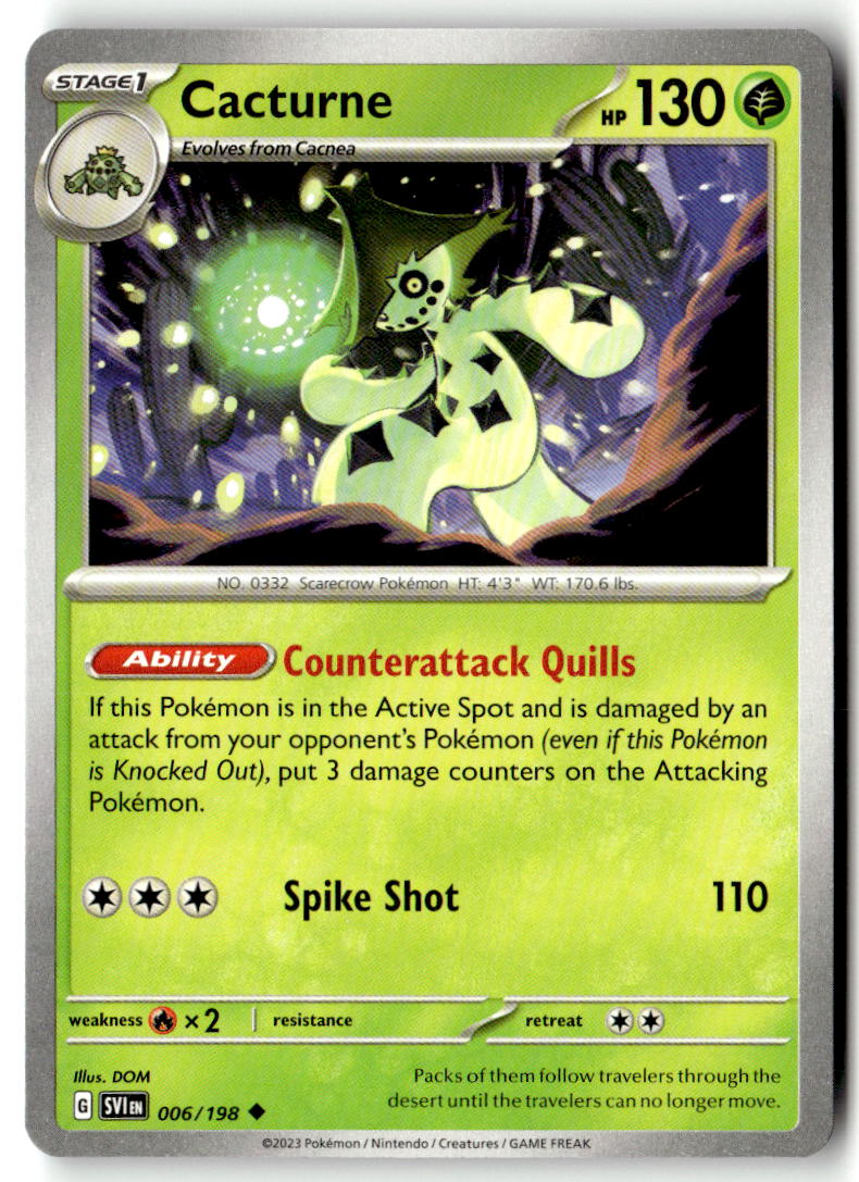 Front of Cacturne 006/198 from Scarlet & Violet Base Set