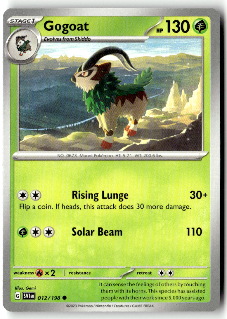 Front of Gogoat 012/198 from Scarlet & Violet Base Set