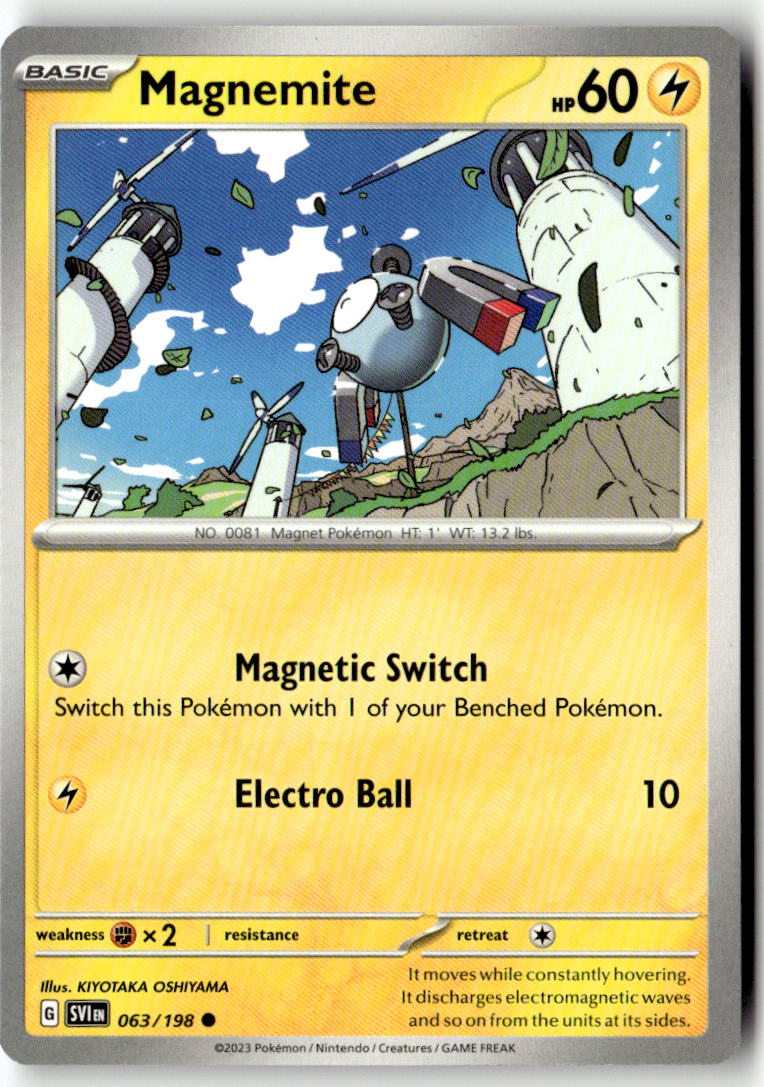 Front of Magnemite 063/198 from Scarlet & Violet Base Set