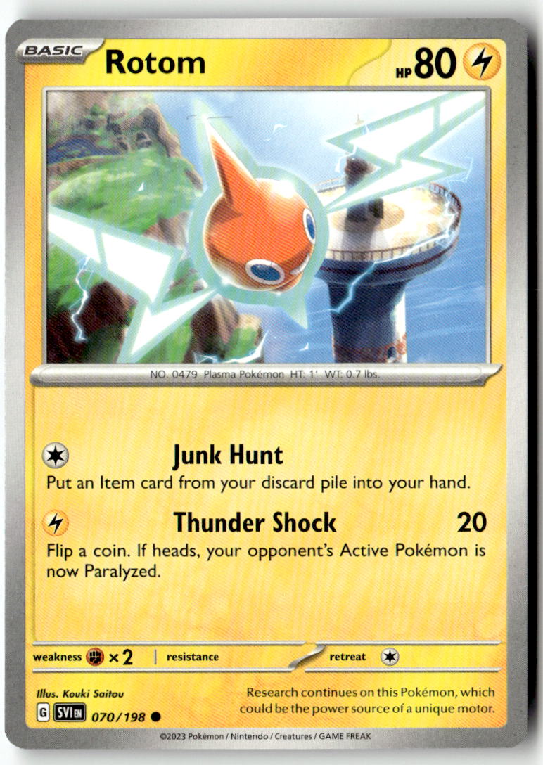Front of Rotom 070/198 from Scarlet & Violet Base Set