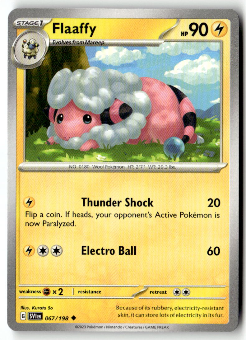 Front of Flaaffy 067/198 from Scarlet & Violet Base Set