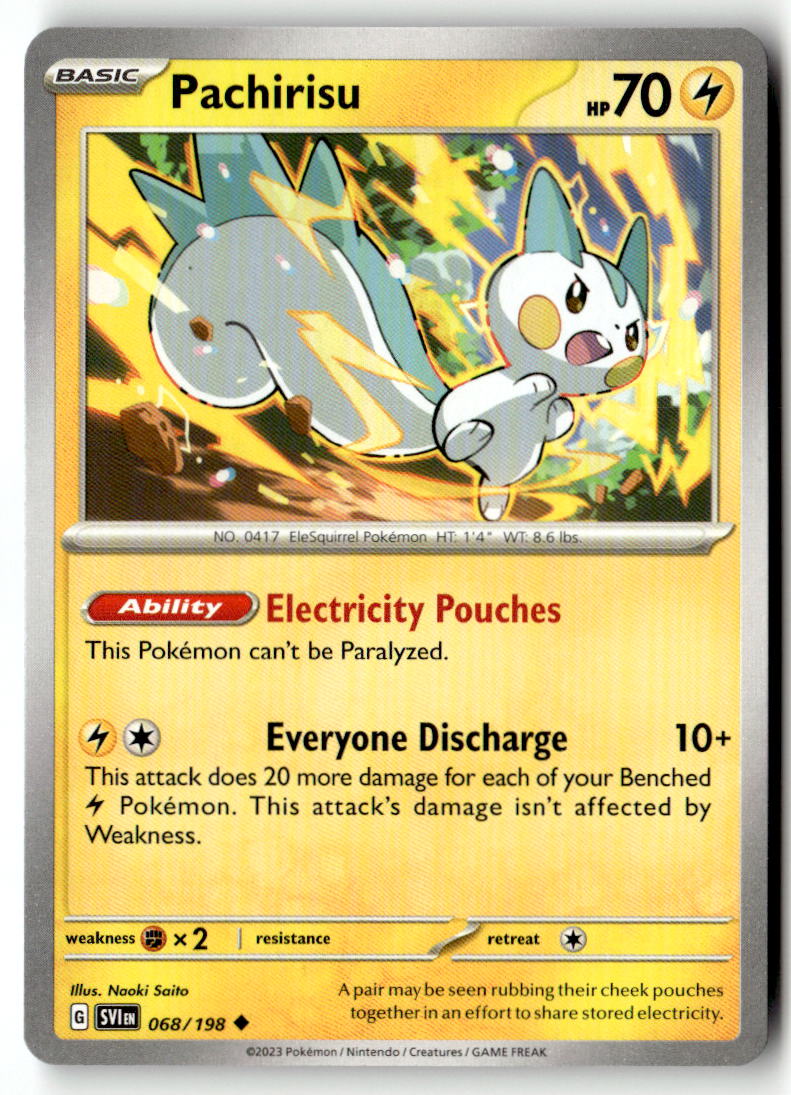 Front of Pachirisu 068/198 from Scarlet & Violet Base Set