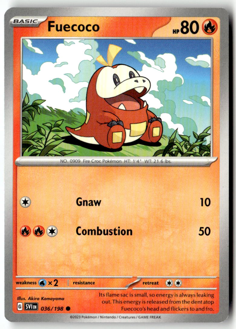 Front of Fuecoco 036/198 from Scarlet & Violet Base Set