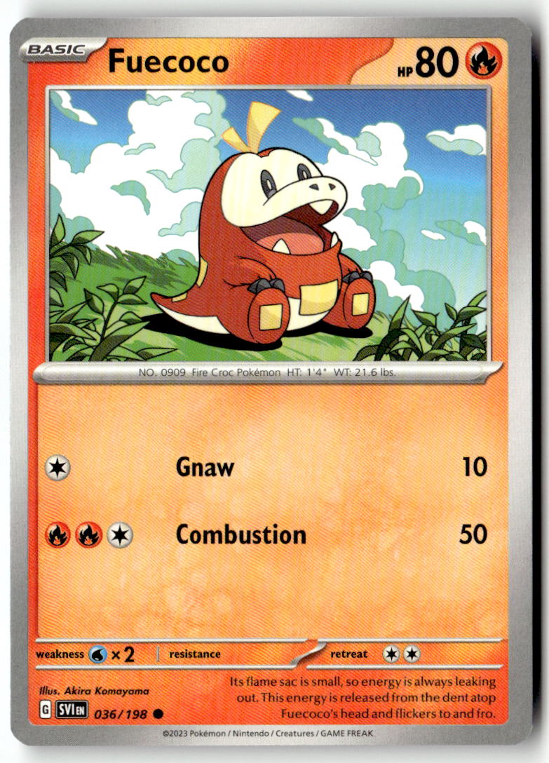 Front of Fuecoco 036/198 from Scarlet & Violet Base Set