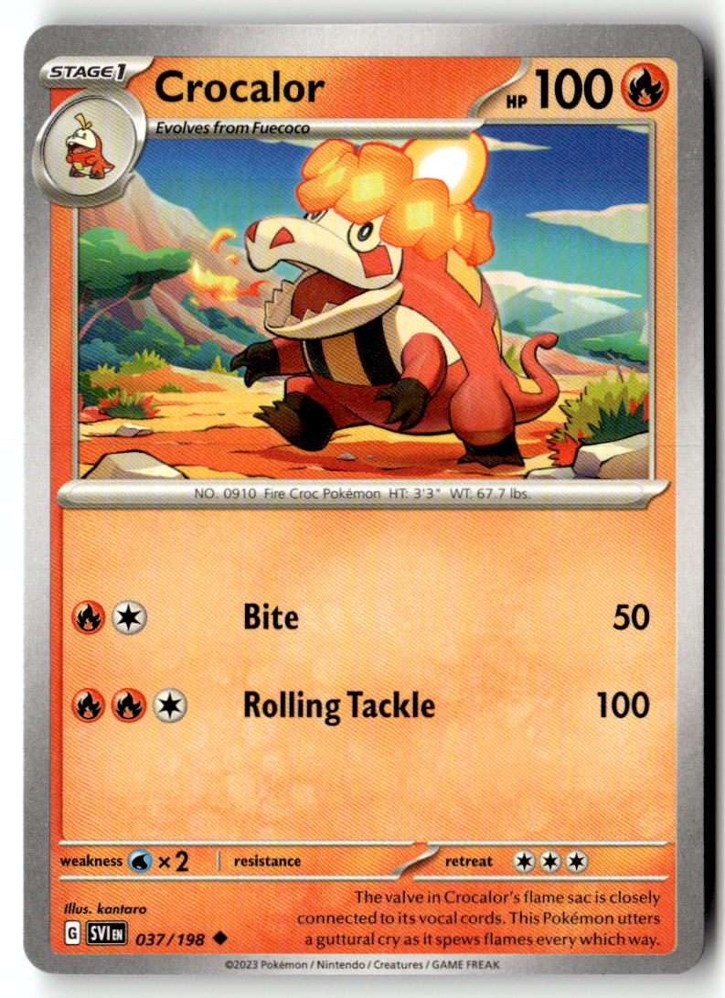 Front of Crocalor 037/198 from Scarlet & Violet Base Set