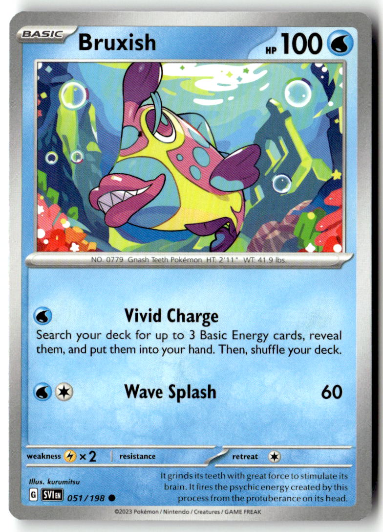 Front of Bruxish 051/198 from Scarlet & Violet Base Set