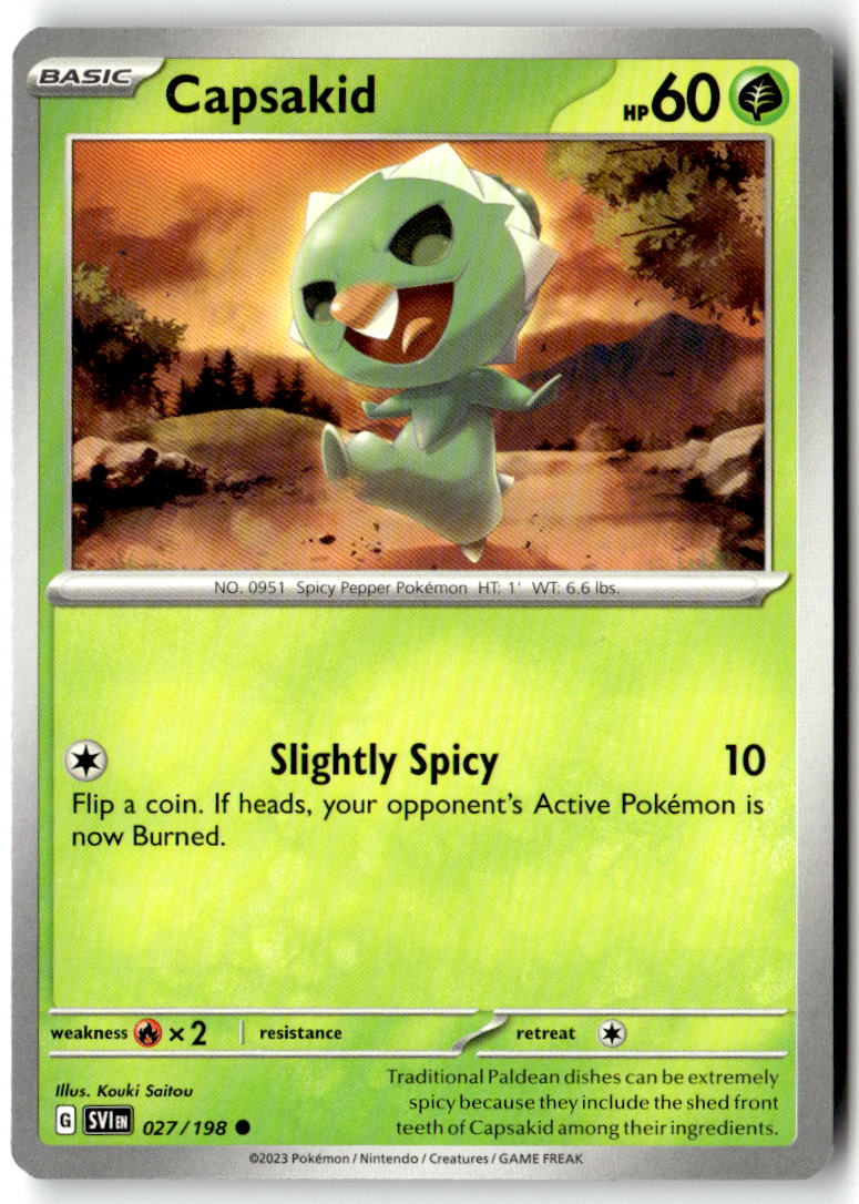 Front of Capsakid 027/198 from Scarlet & Violet Base Set