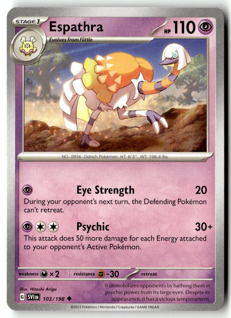 Front of Espathra 103/198 from Scarlet & Violet Base Set