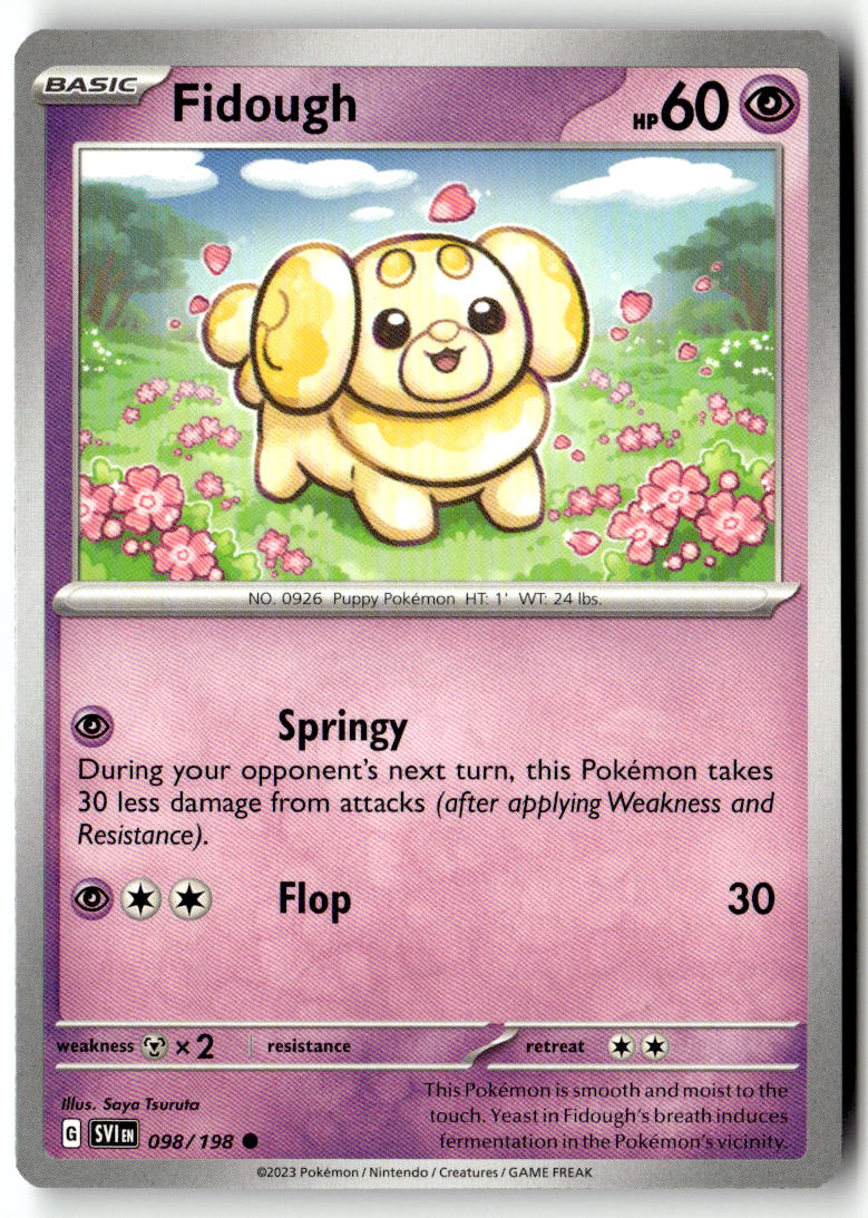Front of Fidough 098/198 from Scarlet & Violet Base Set