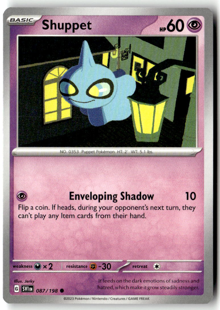 Front of Shuppet 087/198 from Scarlet & Violet Base Set
