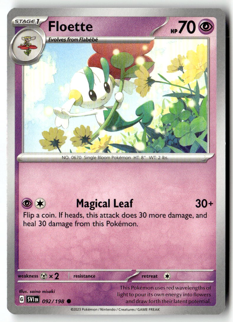 Front of Floette 092/198 from Scarlet & Violet Base Set