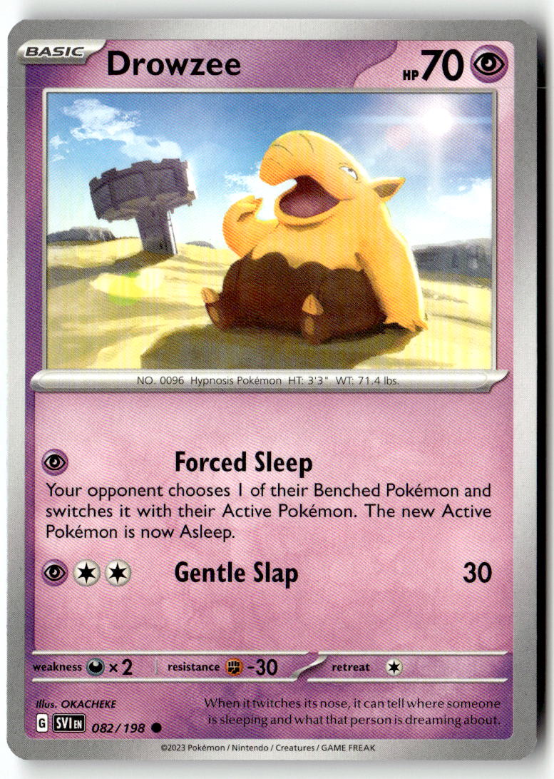 Front of Drowzee 082/198 from Scarlet & Violet Base Set
