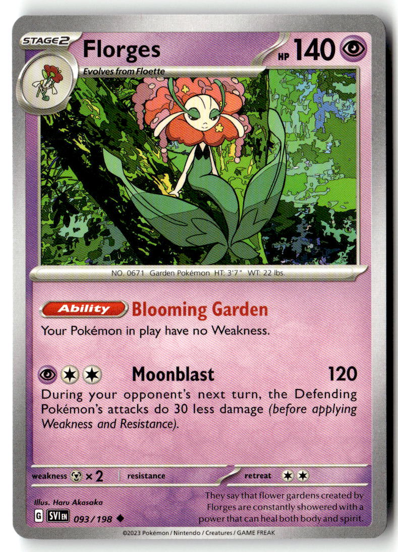 Front of Florges 093/198 from Scarlet & Violet Base Set