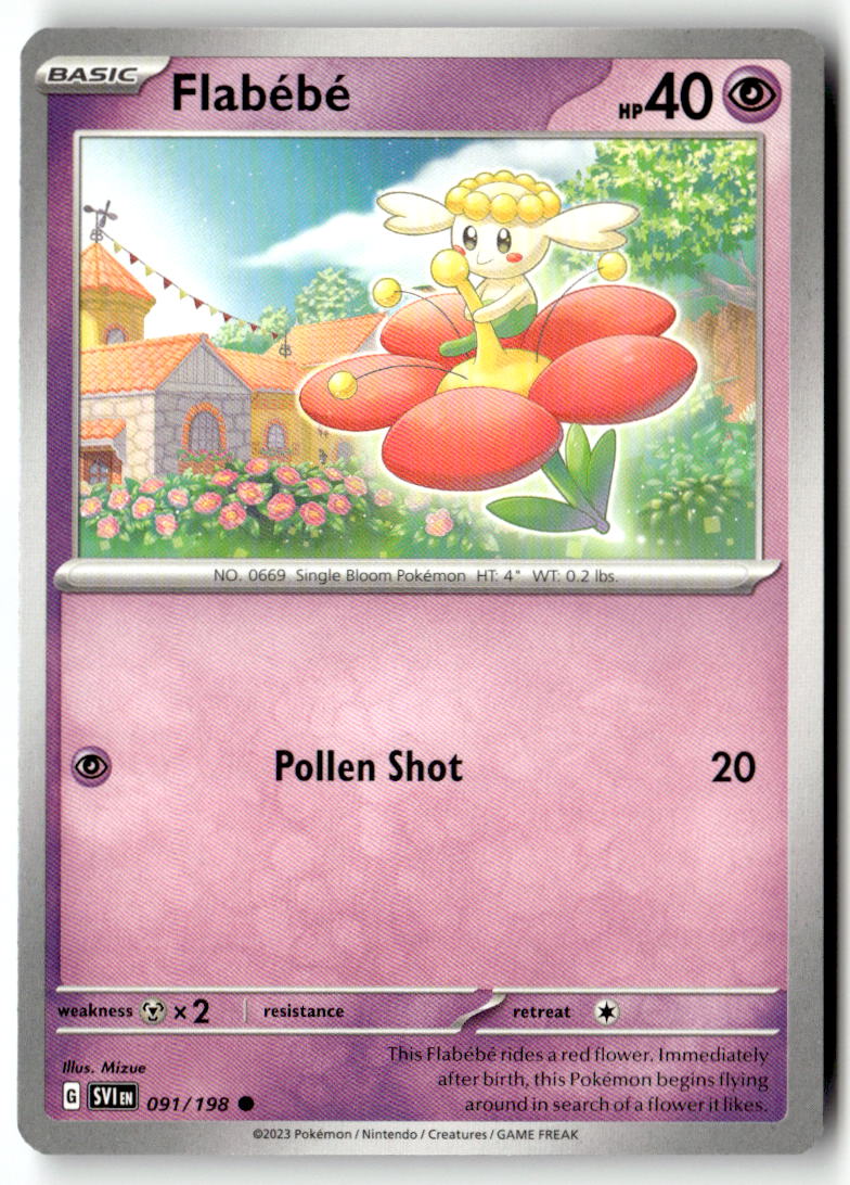 Front of Flabebe 091/198 from Scarlet & Violet Base Set