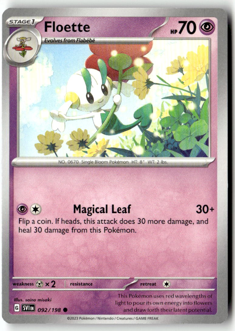 Front of Floette 092/198 from Scarlet & Violet Base Set