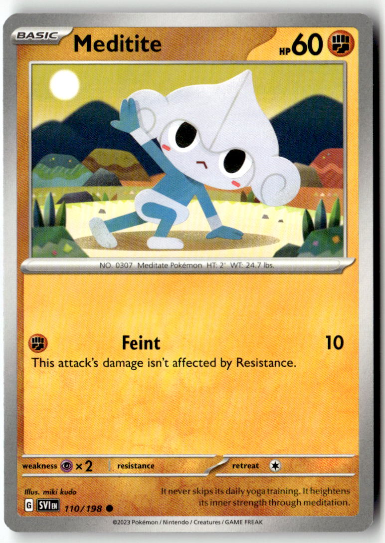 Front of Meditite 110/198 from Scarlet & Violet Base Set