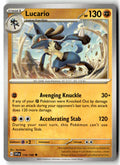 Front of Lucario 114/198 from Scarlet & Violet Base Set