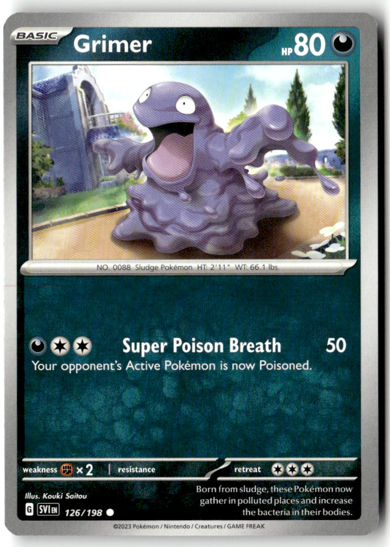 Front of Grimer 126/198 from Scarlet & Violet Base Set