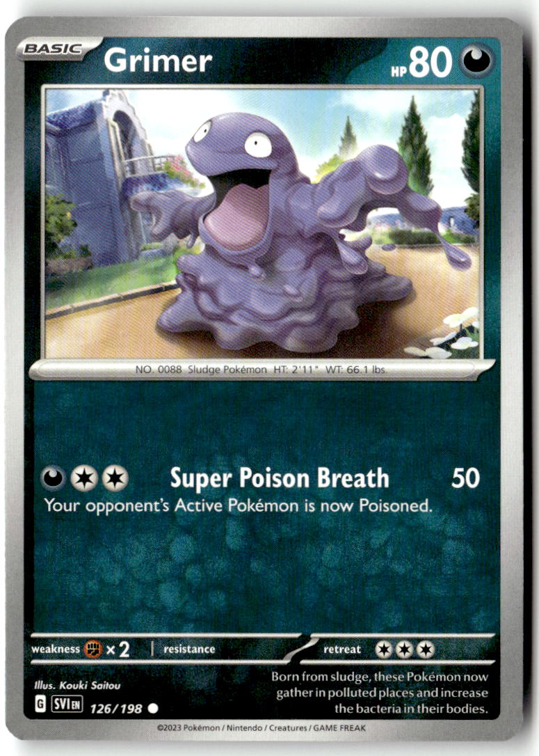 Front of Grimer 126/198 from Scarlet & Violet Base Set