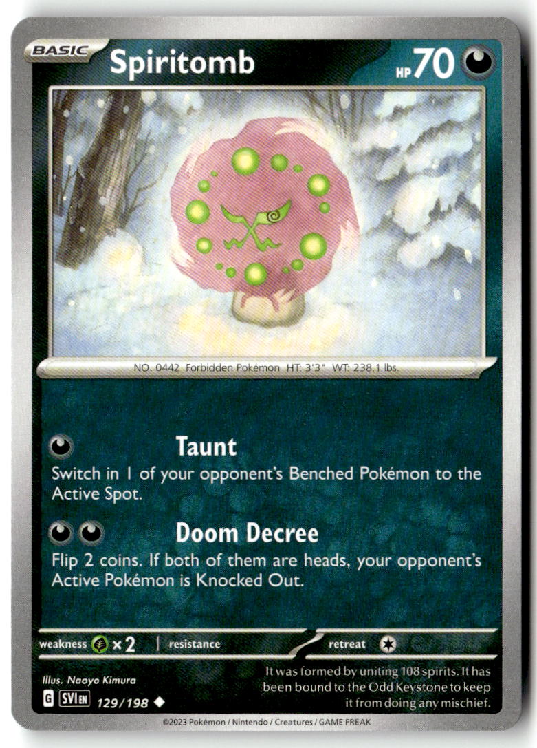 Front of Spiritomb 129/198 from Scarlet & Violet Base Set