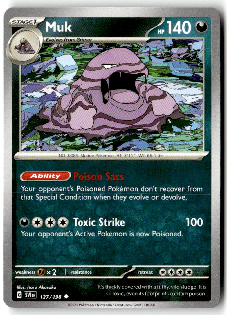 Front of Muk 127/198 from Scarlet & Violet Base Set