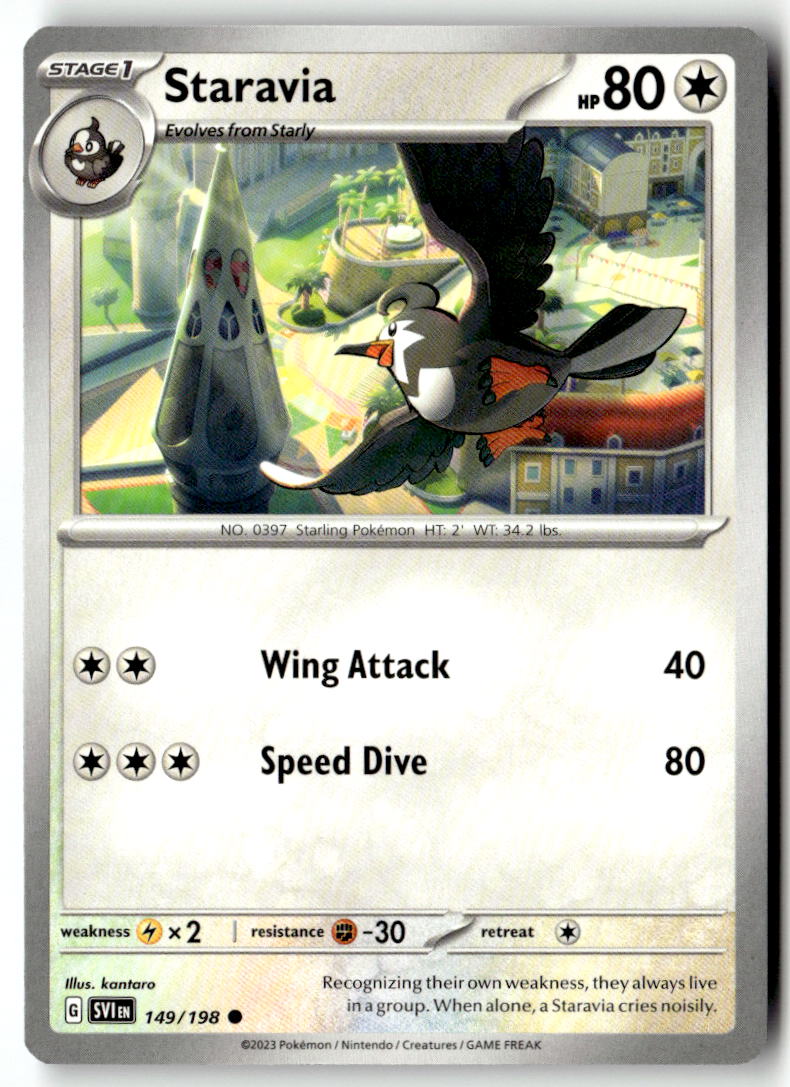 Front of Staravia 149/198 from Scarlet & Violet Base Set