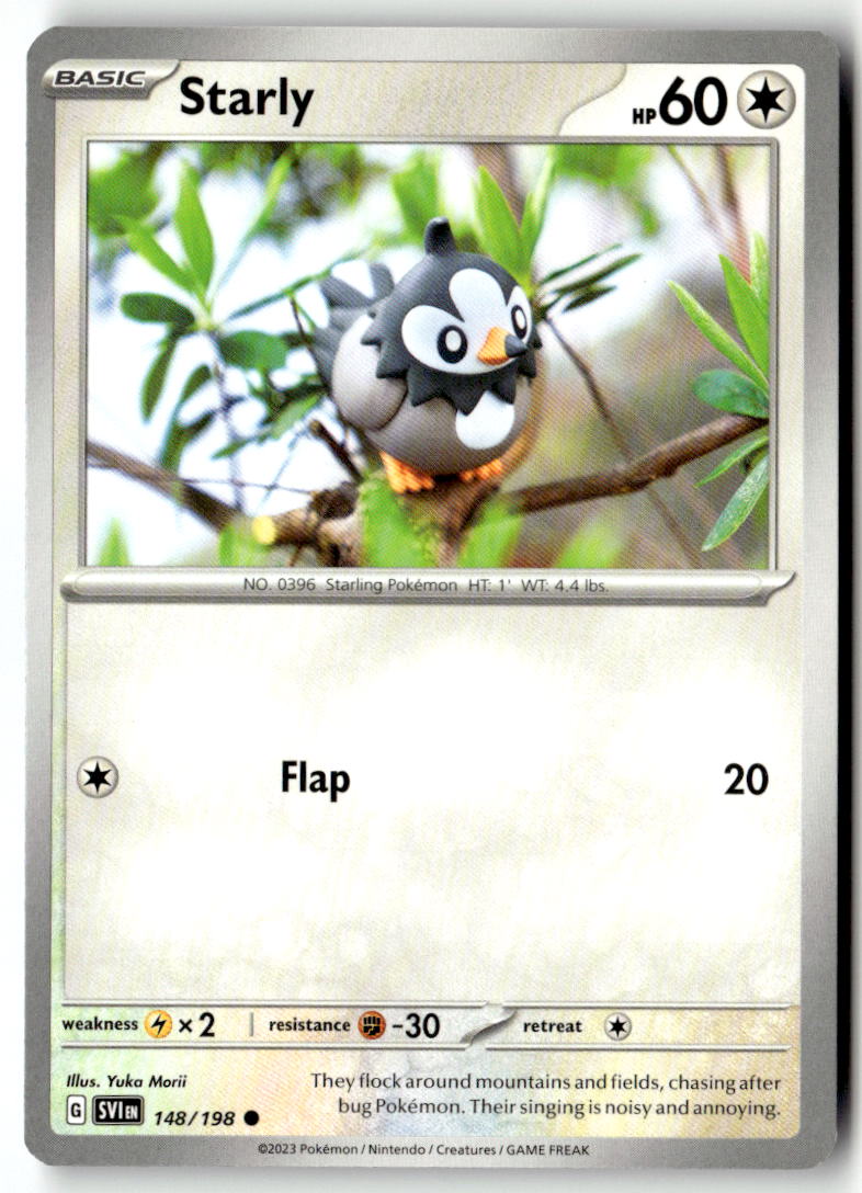 Front of Starly 148/198 from Scarlet & Violet Base Set