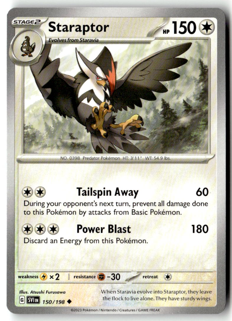 Front of Staraptor 150/198 from Scarlet & Violet Base Set