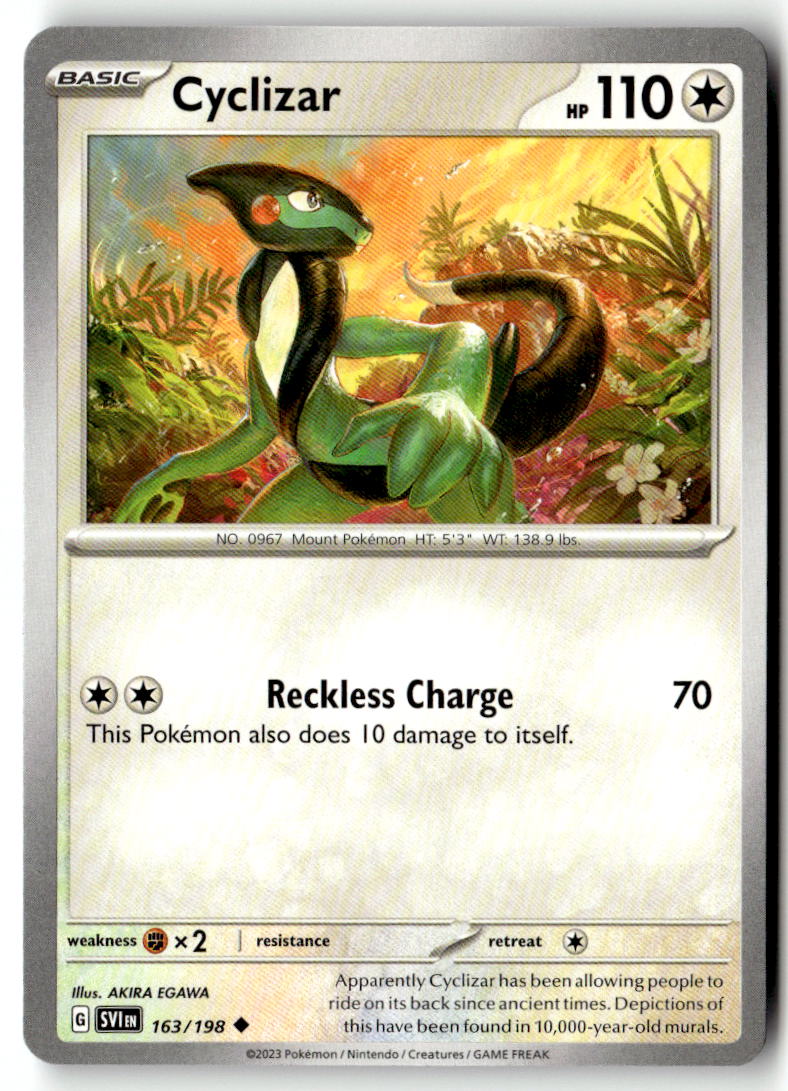 Front of Cyclizar 163/198 from Scarlet & Violet Base Set