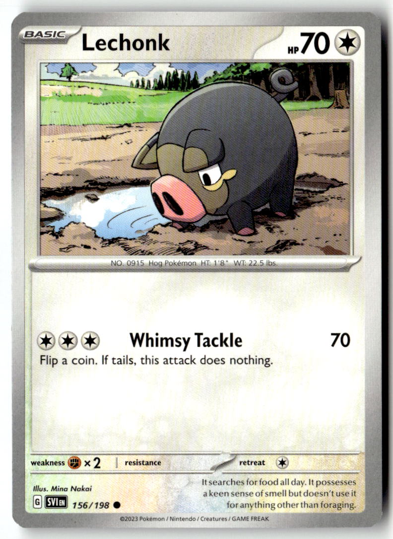 Front of Lechonk 156/198 from Scarlet & Violet Base Set