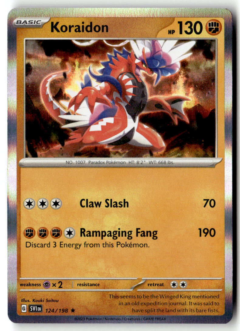 Front of Koraidon 124/198 from Scarlet & Violet Base Set
