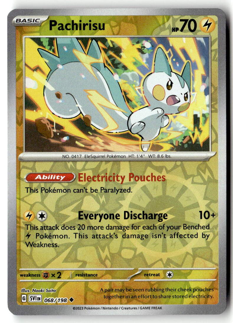 Front of Pachirisu 068/198 from Scarlet & Violet Base Set