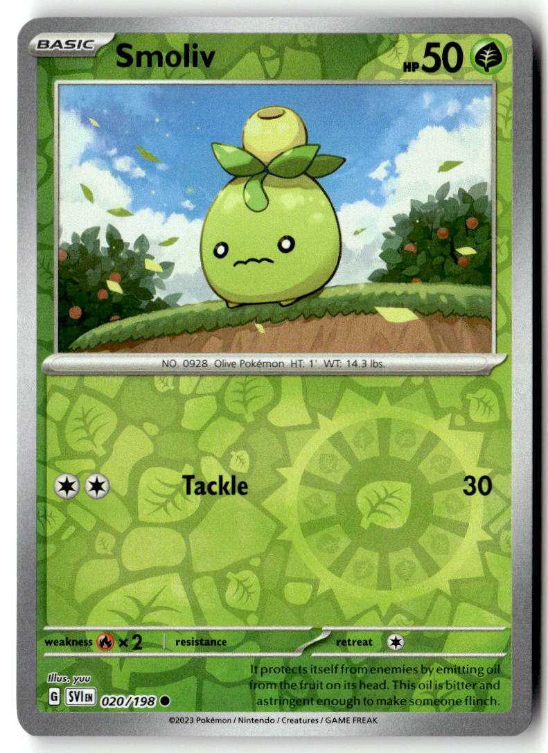 Front of Smoliv 020/198 from Scarlet & Violet Base Set