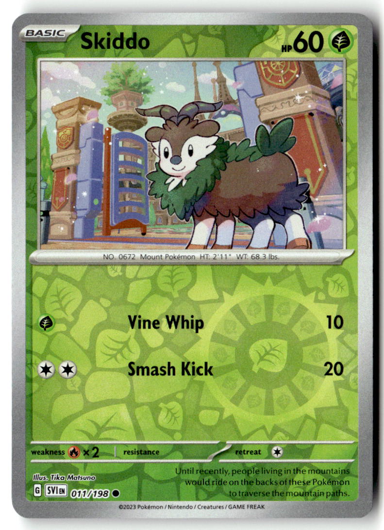 Front of Skiddo 011/198 from Scarlet & Violet Base Set
