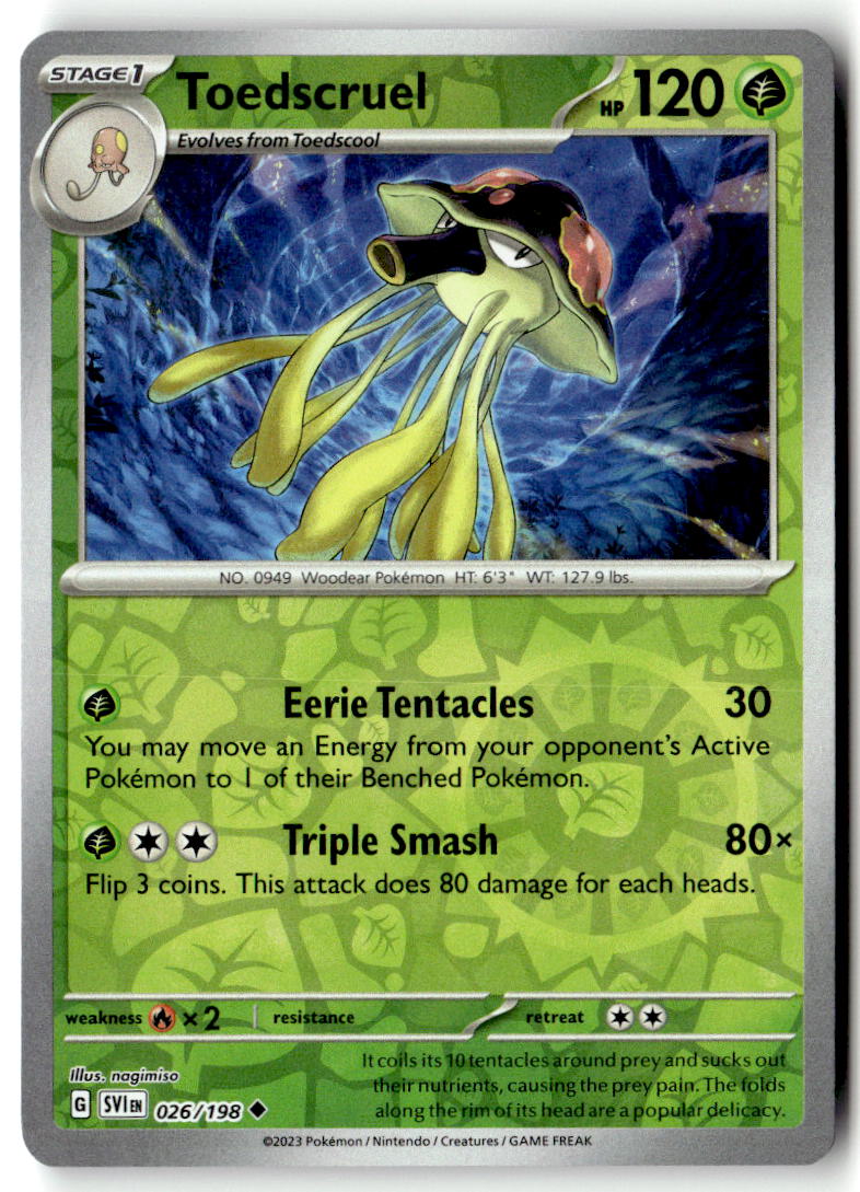 Front of Toedscruel 026/198 from Scarlet & Violet Base Set
