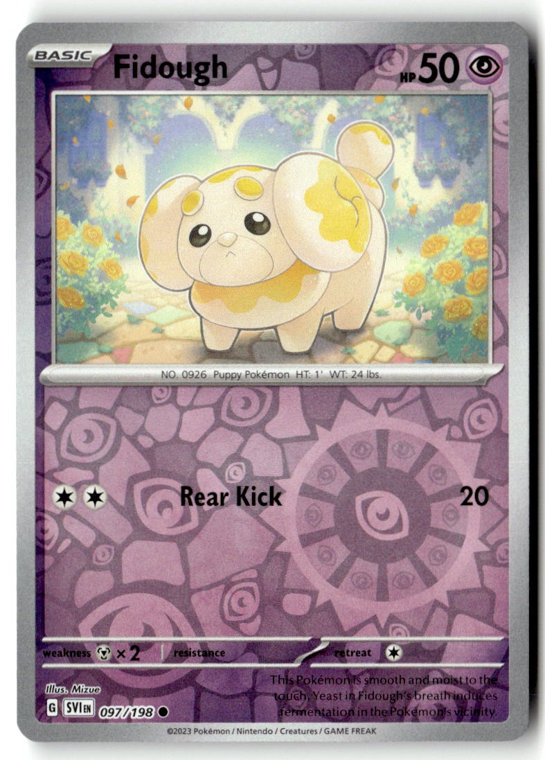 Front of Fidough 097/198 from Scarlet & Violet Base Set