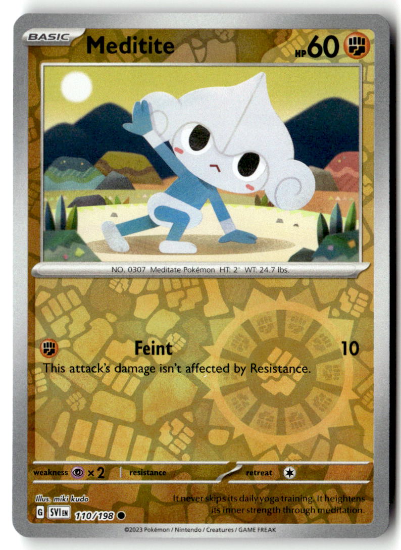 Front of Meditite 110/198 from Scarlet & Violet Base Set