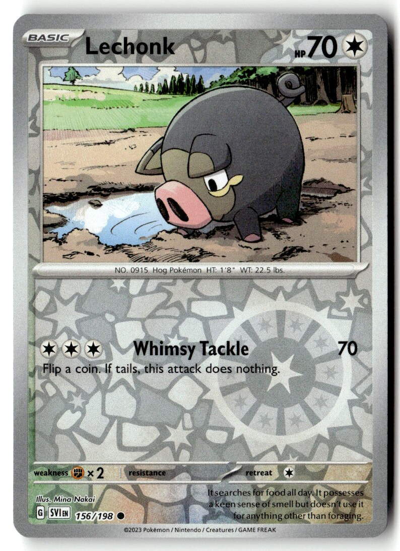 Front of Lechonk 156/198 from Scarlet & Violet Base Set