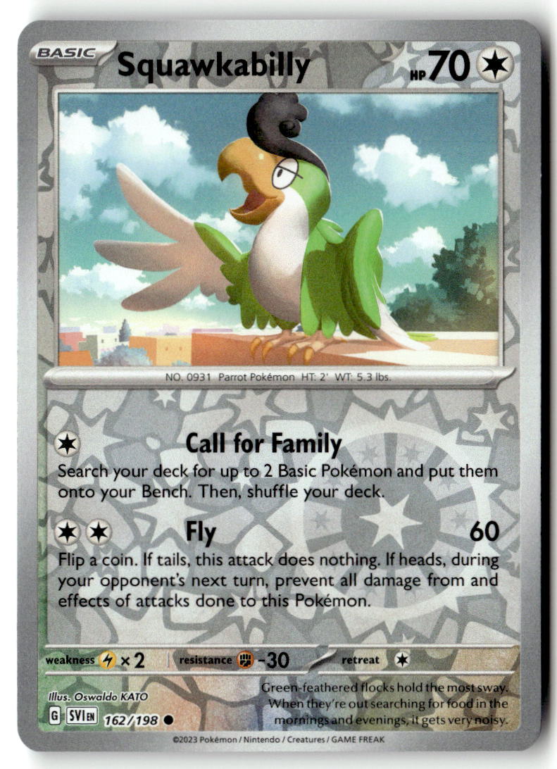 Front of Squawkabilly 162/198 from Scarlet & Violet Base Set