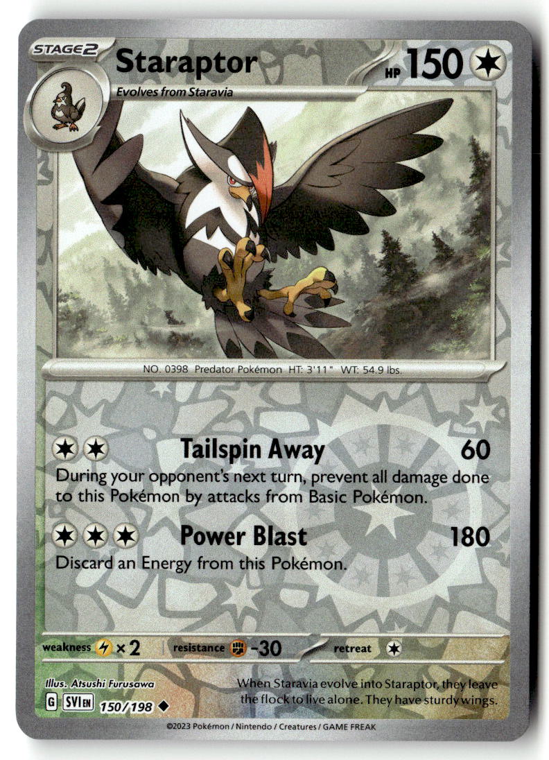 Front of Staraptor 150/198 from Scarlet & Violet Base Set