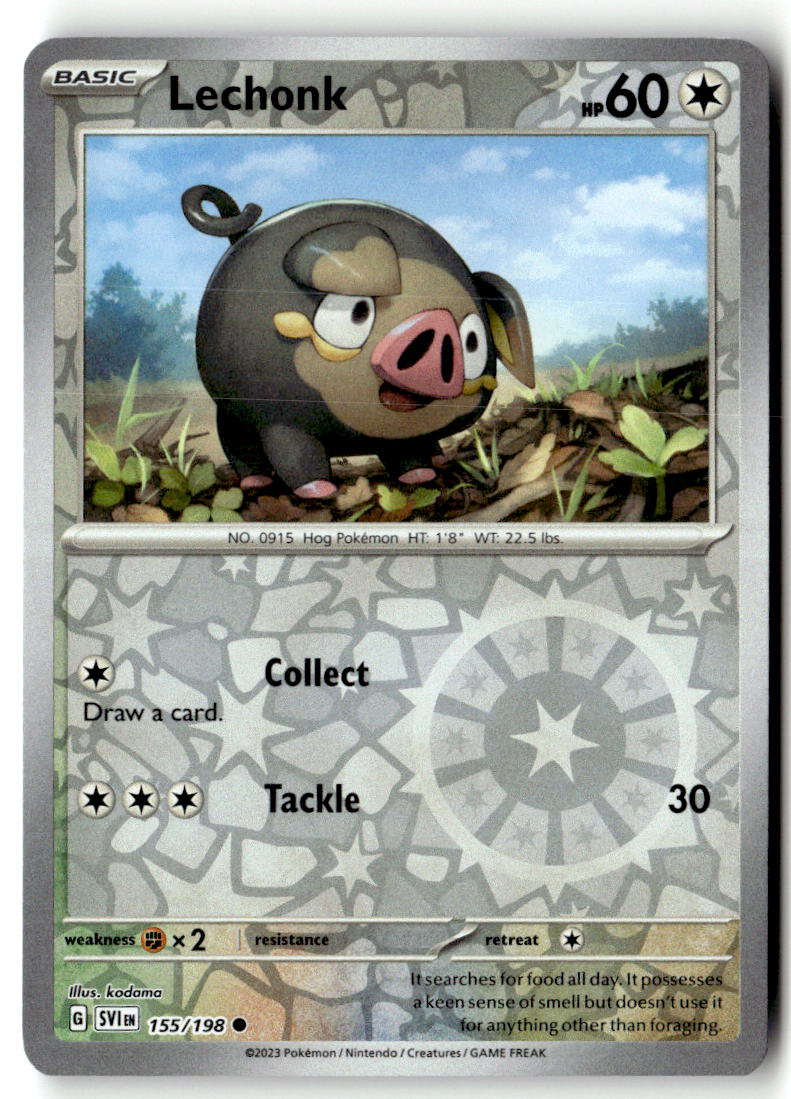 Front of Lechonk 155/198 from Scarlet & Violet Base Set
