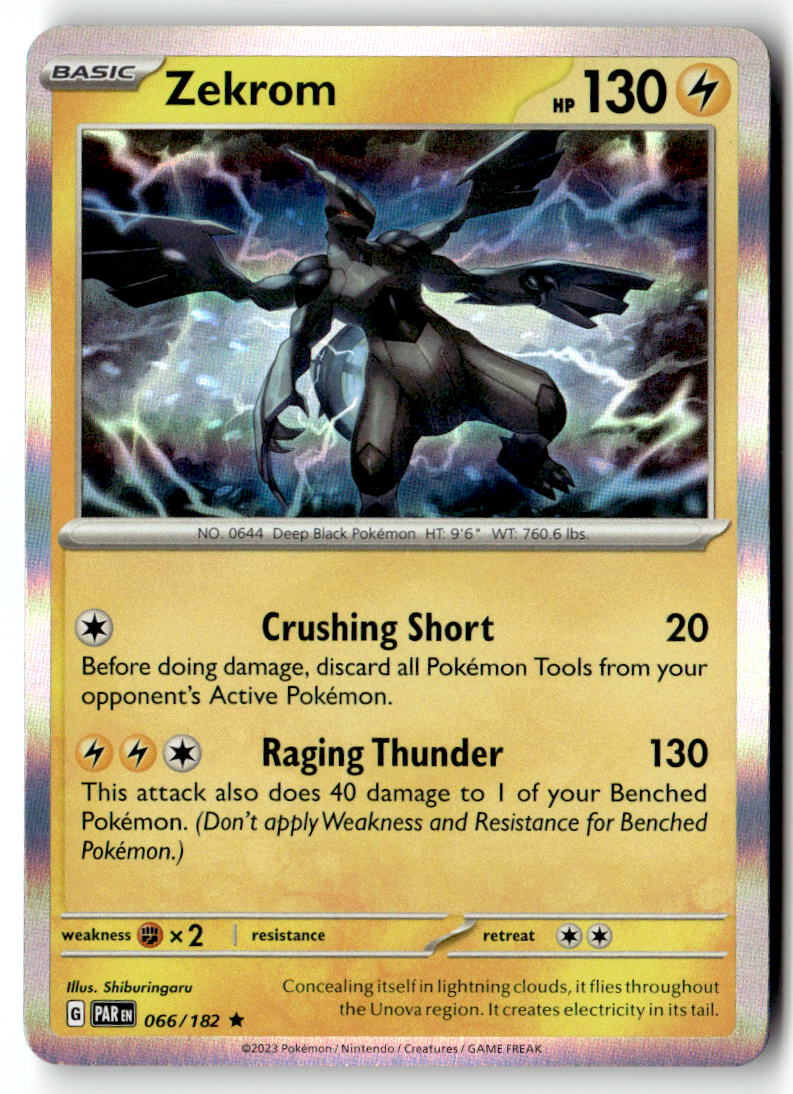 Front of Zekrom 066/182 from Paradox Rift