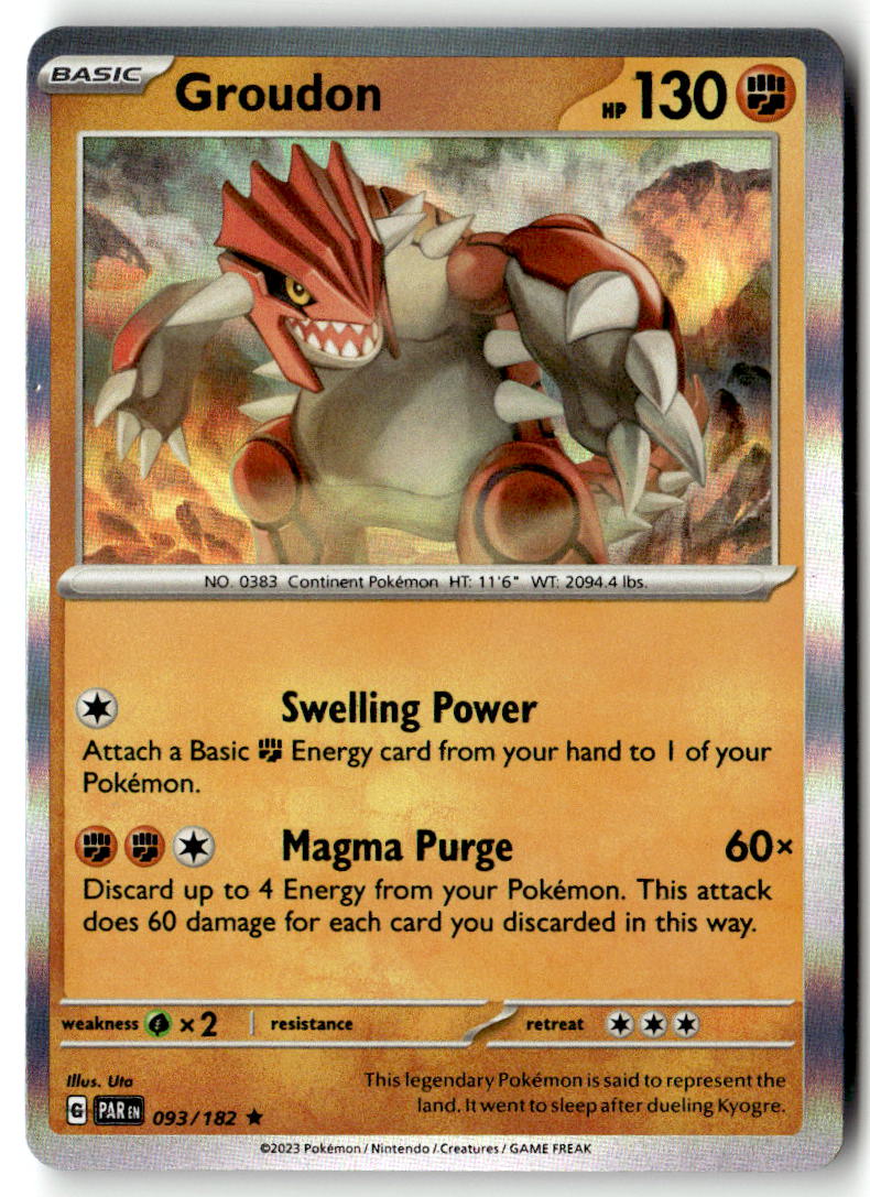 Front of Groudon 093/182 from Paradox Rift