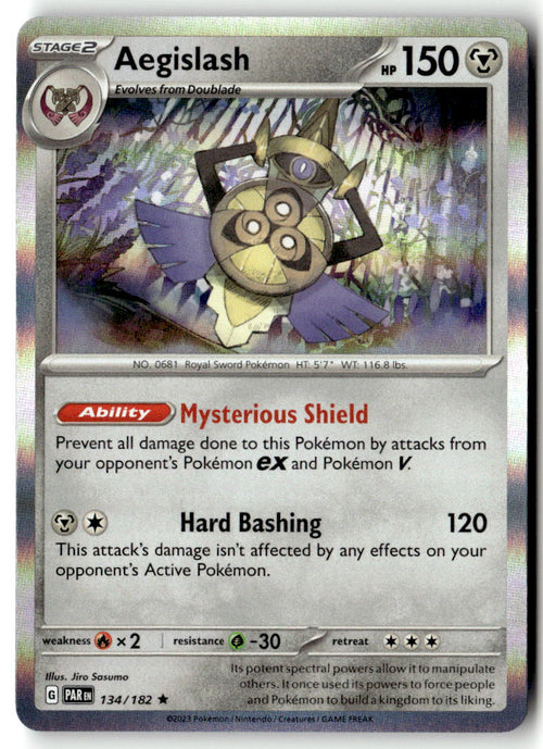 Front of Aegislash 134/182 from Paradox Rift