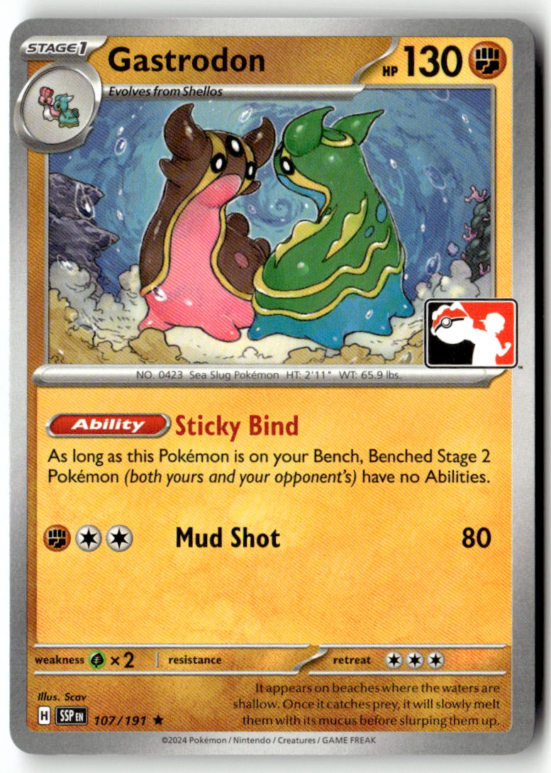 Front of Gastrodon 107/191 from Prize Pack Series Cards