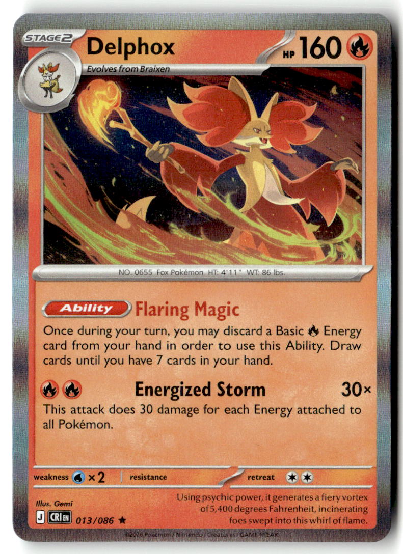 Front of Delphox 26/146 from XY Base Set